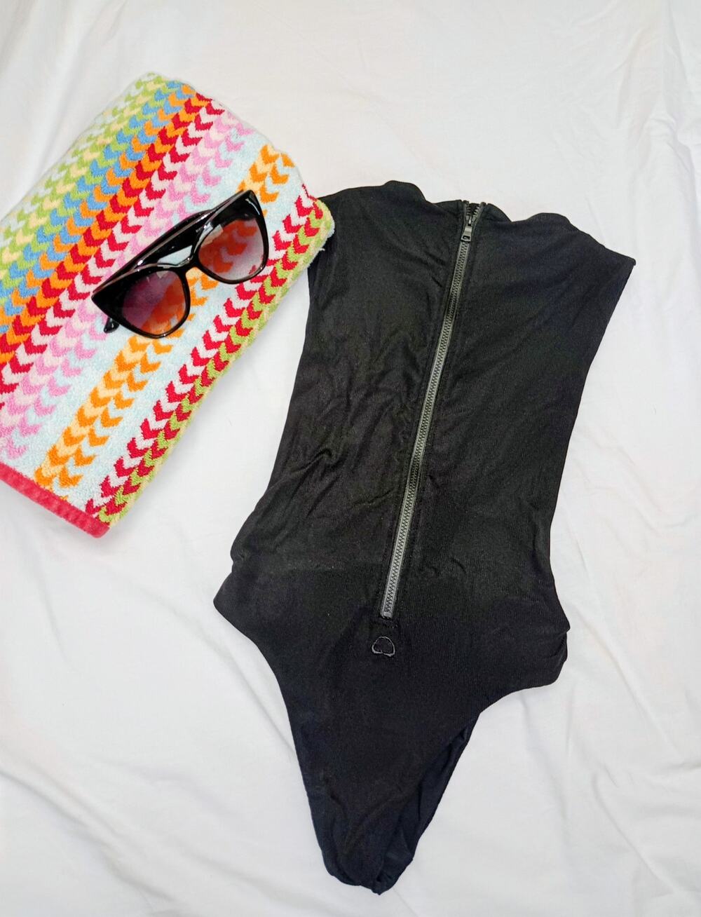 Krahsswim - Women's Black Sheer Mesh Front Zip Monokini Swimsuit - XS